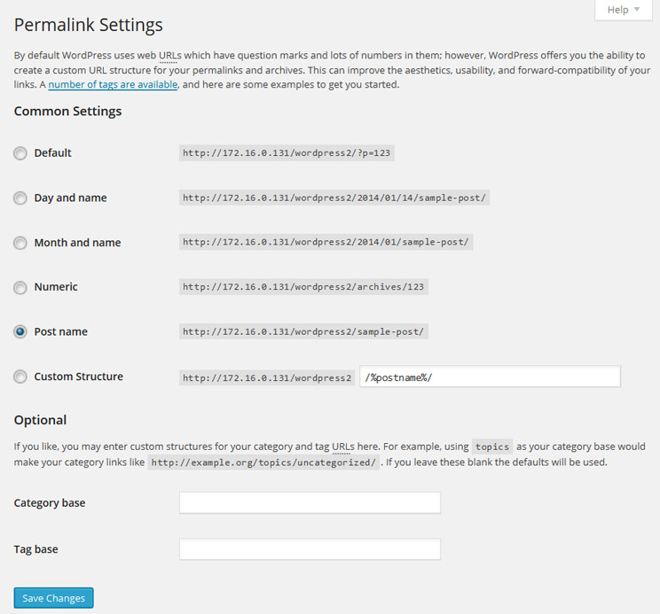 การตั้งค่า Permalinks